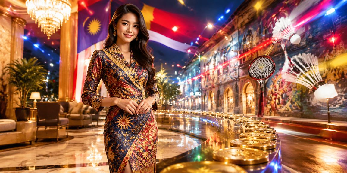 Ilustrasi bonus VIP untuk pemain setia platform 606 dengan tema batik Penang